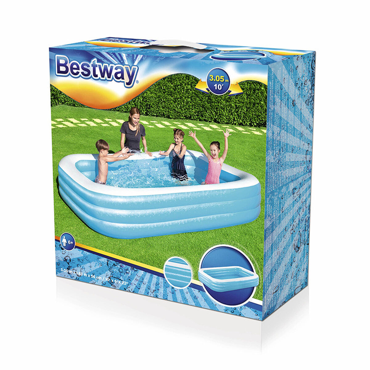 Bestway Inflatable Paddling Pool For Children Bestway Multicolour 305 X 183 X 56 Cm