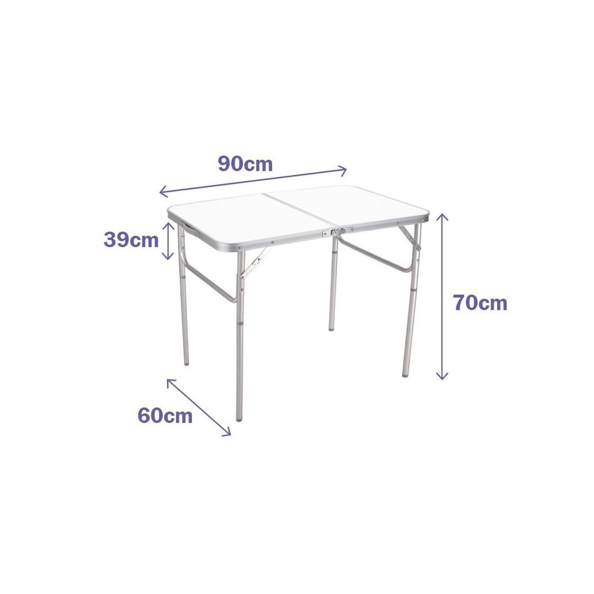 Folding Table Marbueno White 90 x 70 x 60 cm