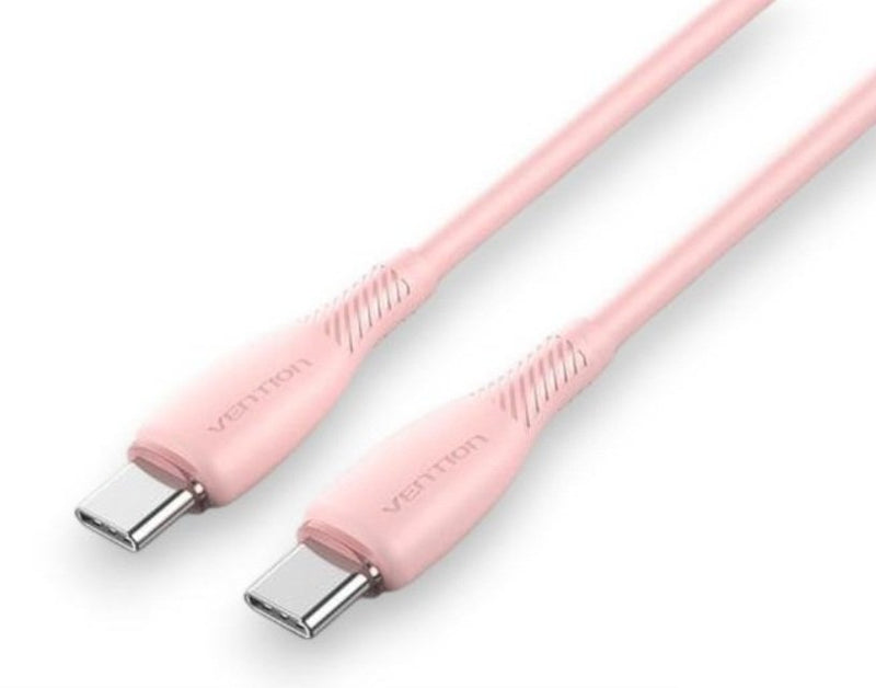 Vention USB Cable 2.0 Type-c Trvpf USB Type-c Male USB Type-c Male Up To 60W 480Mbps 1M Pink