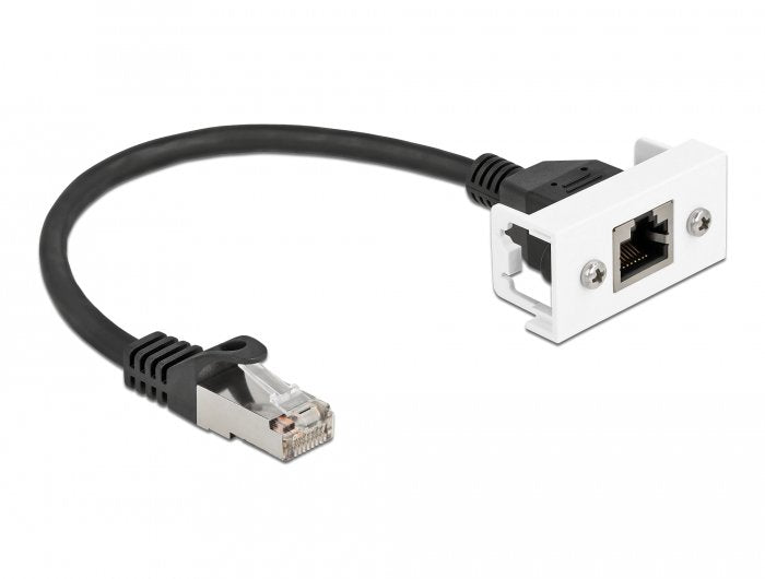 Delock Cable 87109 Network Black White 0,25M CAT.6A S/FTP (s-STP)