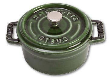 Staub Mini Cocotte 10CM Round Green Albahaca, Hierro Fundido — image 1