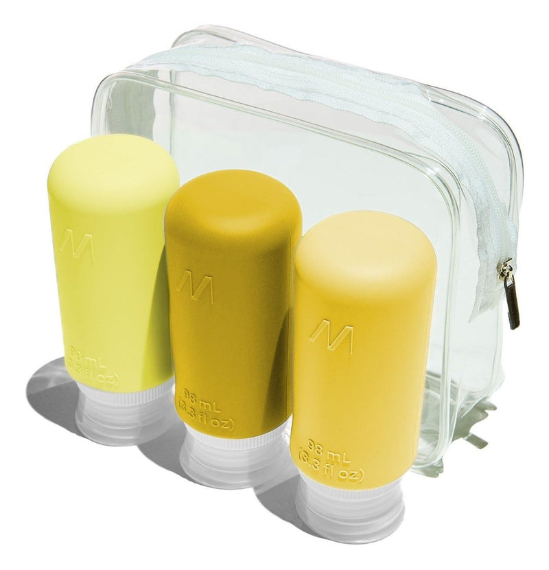 Botellas Travel With Case Transparent 3 Botellas Travel Silicone 98ML, Recipientes Travel Líquidos Silico