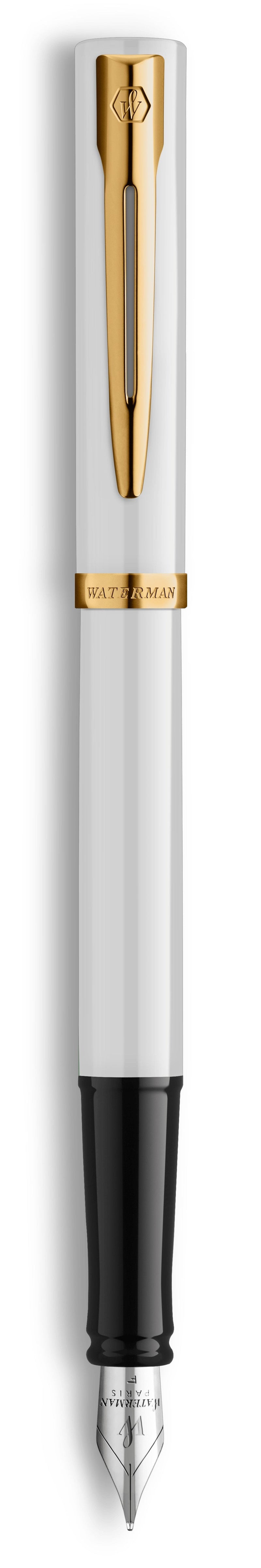 Waterman Pluma Estilográfica Impression White Lack Ct F Blue Box Of Regalo