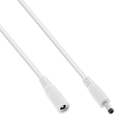 Inline Cable Extensión Cc , Plug Cc Male/Female 4,0X1,7MM, Awg 18, White 0,5M — image 1
