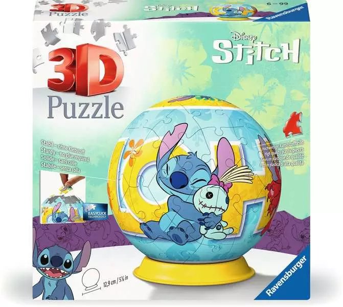 Ravensburger Puzle 3D Ball Disney Stitch 72 Parts 11596