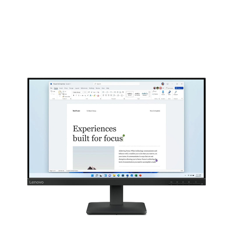 Lenovo Monitor L24-4E 23.8 100 HZ HDMI 1.4, VGA Full HD LCD 4 Ms Black
