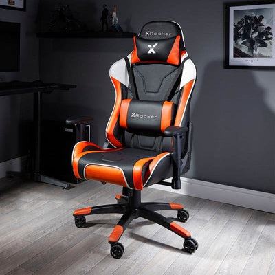 X Rocker Agility Esports Chair Videojuegos PC Asiento Acolchado Tapizado Black Orange White — image 1