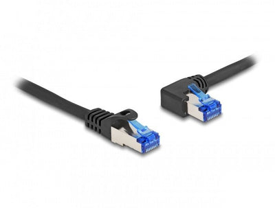 Delock Network Cable RJ45 CAT.6A S/FTP Gerade / Links Angular 1M Black — image 1