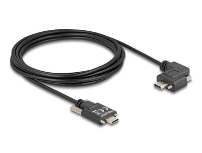 Delock 80958 USB Cable 2.0 USB Type-c™ Male With Screws a USB Type-c™ Male With Screws Acodado a Izquierda / D — image 1