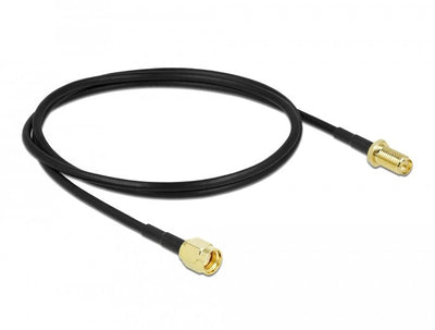 Delock Cable Antenna Rp-sma Connector Male a Rp-sma Connector Female Lmr CFD100 1M Low Loss — image 1