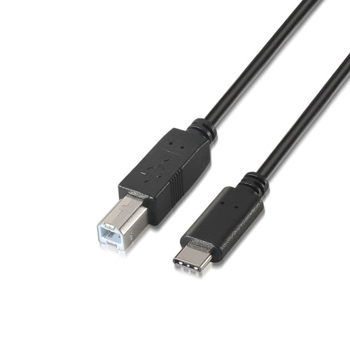 Aisens USB Cable 2.0 Printer 3A - Type USB-C/M-b Male - 2M - Black — image 1