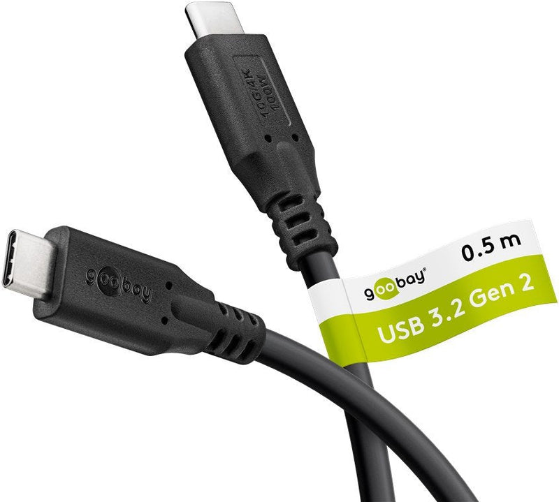 Goobay Cable USB-C USB 3.2, 100W, 10 Gbit S, Power Delivery, 0.5M, Black