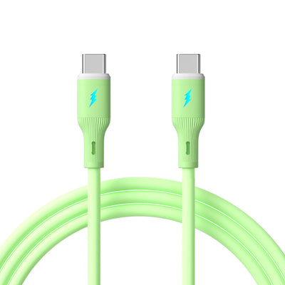 Akyga USB Cable AK-USB-69 USB Type-c M USB Type-c M Ver. 2.0 60W 1M Green Silicone — image 1