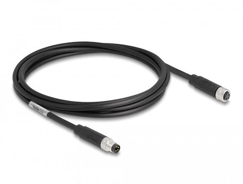 Delock M8 A-kodiert 4 Pin Cable Connector Male a Female Pur (tpu) 2M — image 1