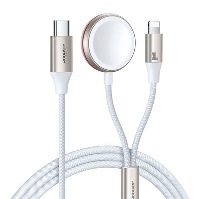Joyroom Wireless Apple Watch Charger With Type-c And Lightning Cable 1.5M, 3.5W, White (S-IW012) — image 1