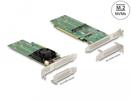 Pci Express X16 Card a 4 X Intern NVMe M.2 Key M - Low Profile Formfaktor — image 1