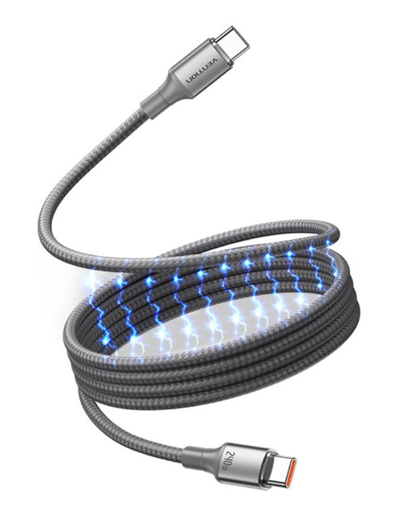 Vention Cable Magnetic USB 2.0 Type-c 5A Tsajf USB Type-c Male USB Type-c Male Up To 240W 480Mbps 1M Titanio