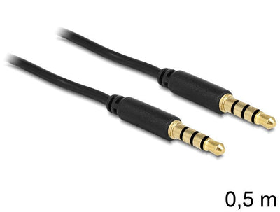 Delock Cable Jack 3,5MM 4 Pin Male 0,5M Black — image 1