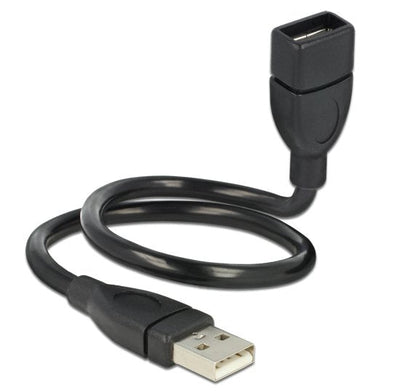 Delock USB Cable 2.0M/H (alargo) 0.35M Shapecable Black 83498 — image 1