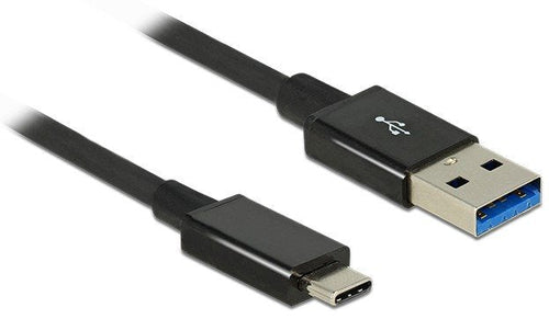 Delock USB Type-c Male USB Typ-a Male 1M Koaxial Black Premium — image 1