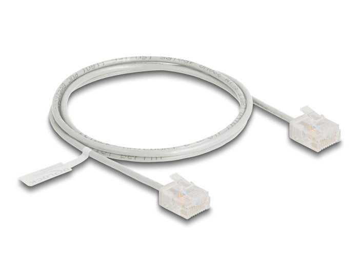 Delock RJ45 Network Cable CAT.6 UTP Ultra Slim 1M Gris Con Kurzen Machon