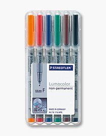 Staedtler Markers Lumocolor F Nonperm 6ST