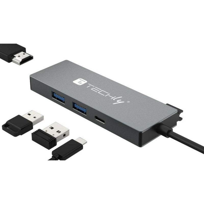 Techly Hub USB-C 4 In 1