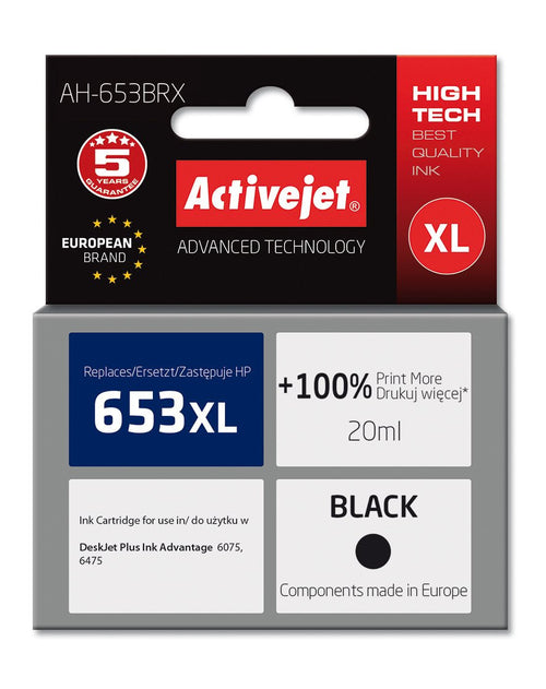 Activejet Ink Ah-653BRX Printers HP Spare Part HP 653XL 3YM75AE Premium 720 Páginas Black — image 1