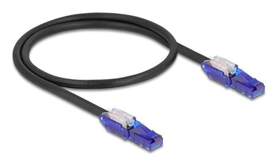 Delock RJ45 Network Cable CAT.6 UTP With 180° Winkelbaren Connectors Male Black 0,5M — image 1