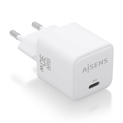 Aisens Charger GaN 30W, 1x USB-C PD 3.0 QC4.0, White — image 1