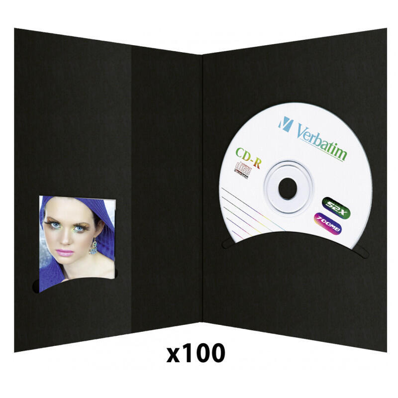 Daiber 100 Folders With Ring Binder Cd, 10X15, Black