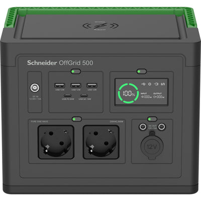 Estación Power PPS500-GR Schneider Offgrid Portable Power Station 500, 517WH Lithium-ion, 2 Schuko, Sinewave — image 1