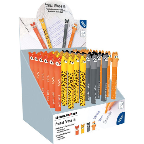 Eberhard Faber Animal Erase It! Expositor With 36 Pens Borrables - Trazo 0.7MM - Capuchon With Formas Animales — image 1