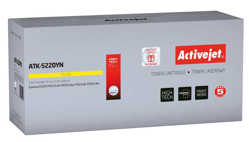 Activejet Toner ATK-5220YN (reemplazo Kyocera TK-5220Y - Supreme - 1200 Páginas - Yellow