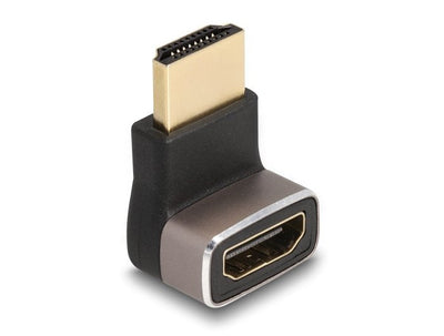 Delock HDMI Adapter Male a Female 90° Unten Angular 8K 60 HZ Grey Metall — image 1