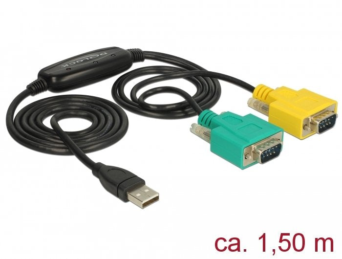 Delock Adapter USB 2.0 Type a 2 X Serie DB9 RS-232