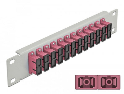 Delock 10 Patch Panel Fibre Optic 12 Ports Sc Duplex Violet 1 U Grey — image 1