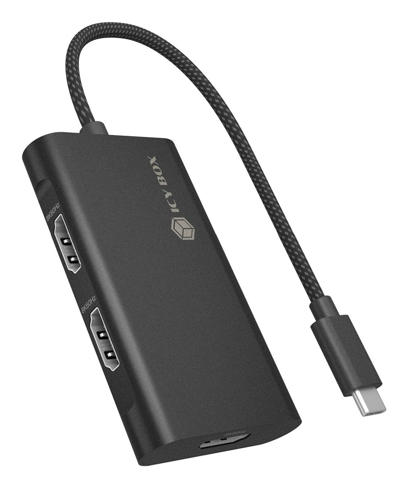 Icy Box Adapter USB-C - 3x HDMI 20CM Cable Integriert