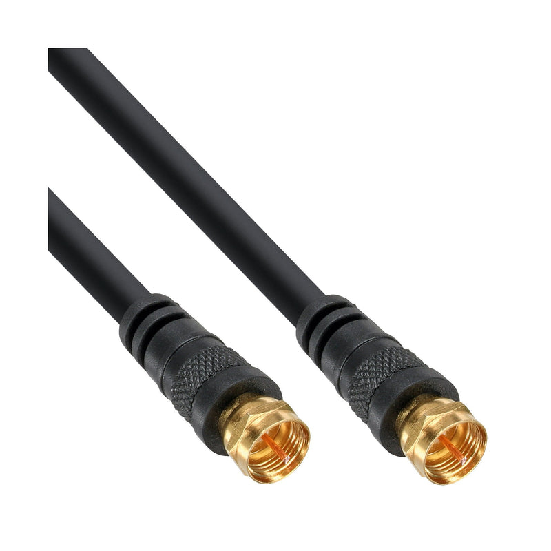 Inline Sat Cable Premium 2X Blindado 2X F-plug 85DB Black 3M