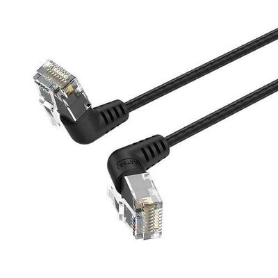 CAT.6A UTP Rotate Right Angle Etcabl Hernet Patch Cable 3M Black Slim — image 1