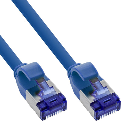 Inline® Network Cable Slim, CAT.6A, S/FTP, Tpe (lszh) Flexible, PoE, Blue, 15M — image 1