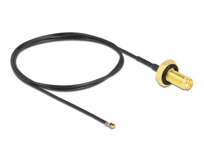 Delock Cable Antenna Sma Connector Female Assembly a Mhf 4L Lk Connector Male 1.37 50CM Gewindelnge 10MM Prote — image 1
