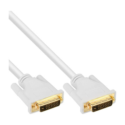 Inline Cable DVI-d 24 + 1 Male a Male DVI Dual Link White/Gold 3M — image 1