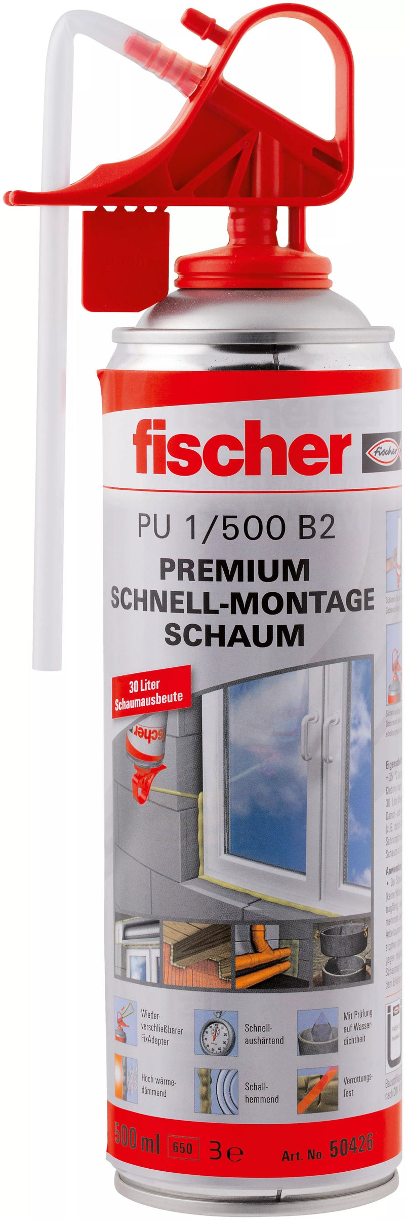 Fischer 1K - Espuma Assembly Fast Pu 1 / 500 B2, (beige, 500ML)