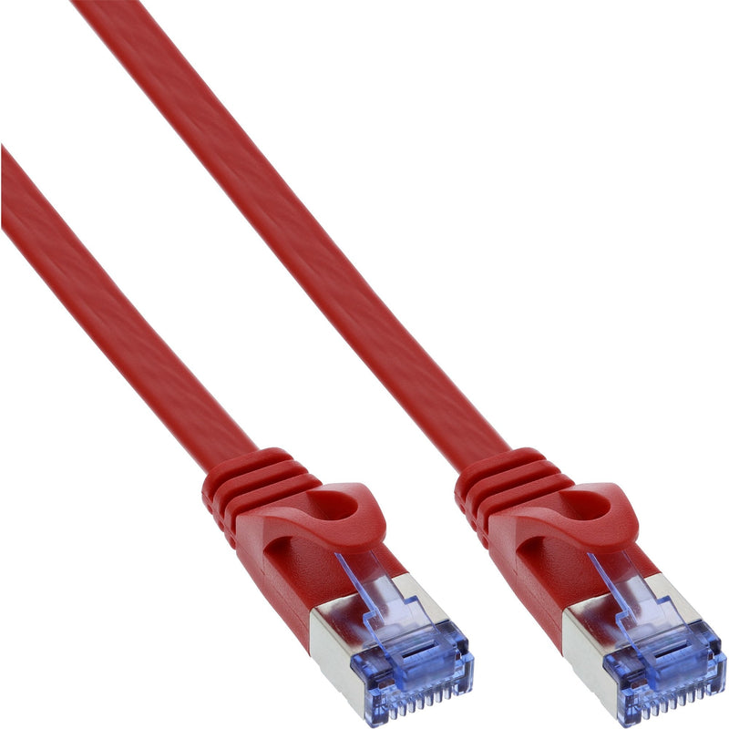 Inline Network Cable Flat , U/FTP, CAT.6A, Red 2M