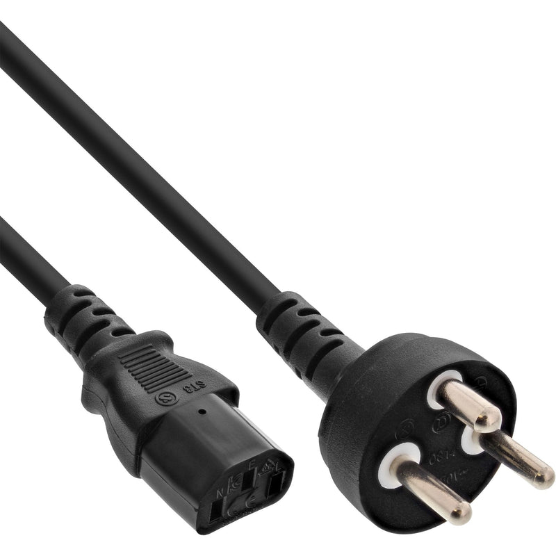 Inline Cable Power Dinamarca, Black H05VV-F, 3X1,00MM², 5M