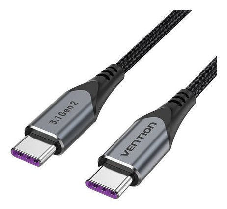 Vention USB 3.1 GEN2 C To Usb-ccabl M-m 5A Cable 1M Gray Aluminum — image 1