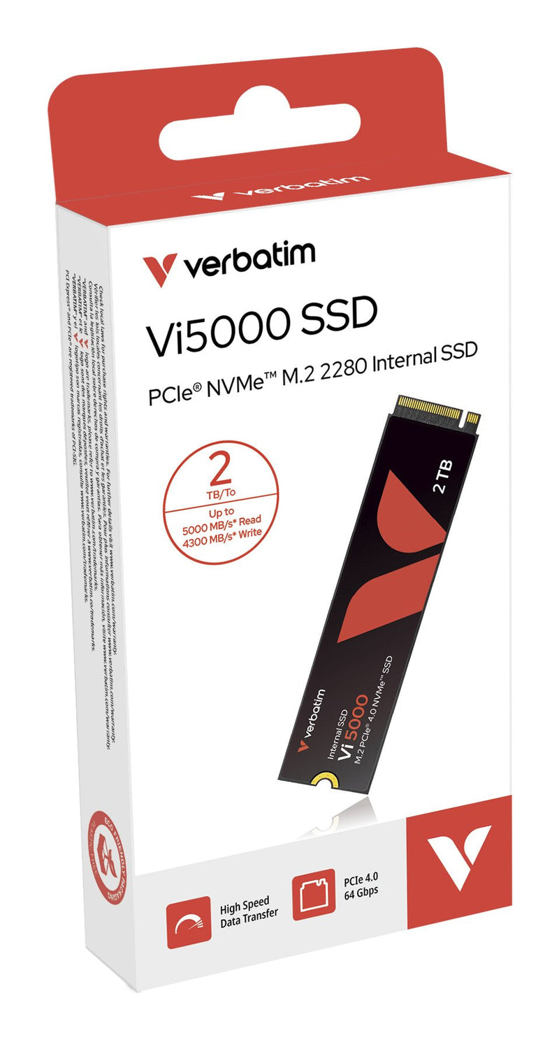 Verbatim SSD 2TB, PCIE 4.0, M.2 2280, NVMe, VI5000