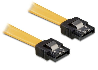 Delock Cable Datos SATA III 0.20M Yellow With Clip Security — image 1