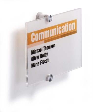 Durable Crystal Sign - Stand Label - Fijación Door